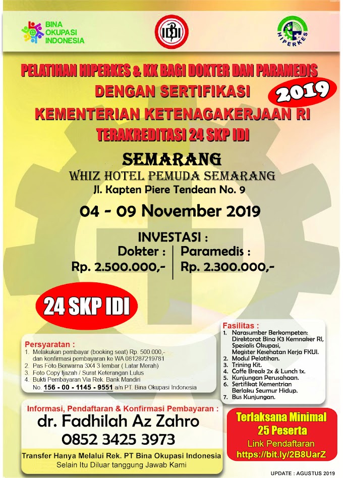 Pelatihan Hiperkes Semarang 2019 Untuk Dokter dan Paramedis