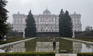 Fachada Norte del Palacio Real de Madrid desde los Jardines de Sabatini.