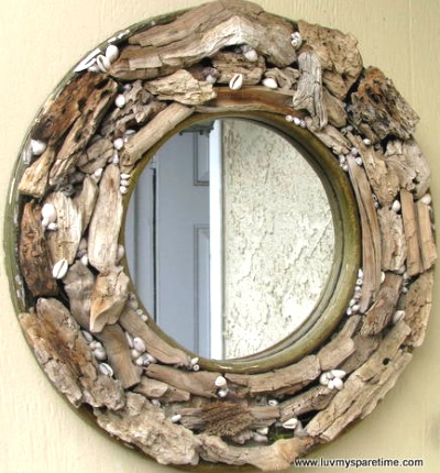 round driftwood mirror