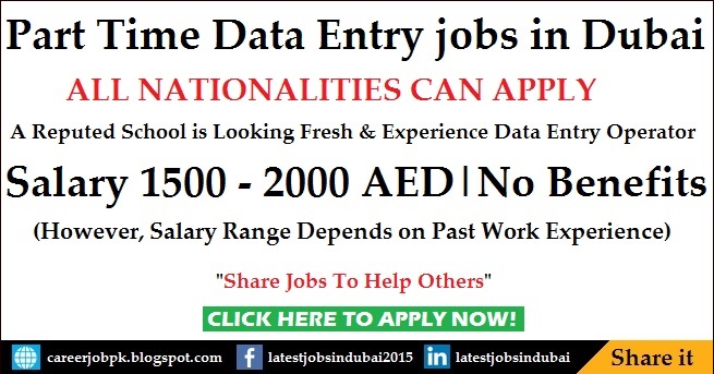 Data Entry jobs in Dubai for Freshers Part Time Data Entry Operator jobs in Dubai