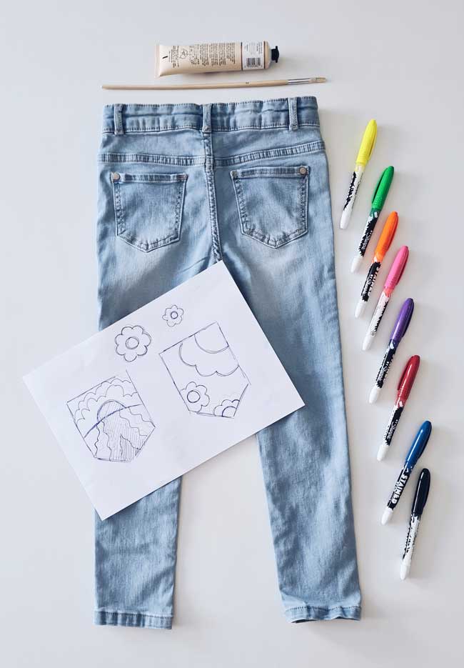 Painted Denim Inspiration - Quirky Bohemian Mama