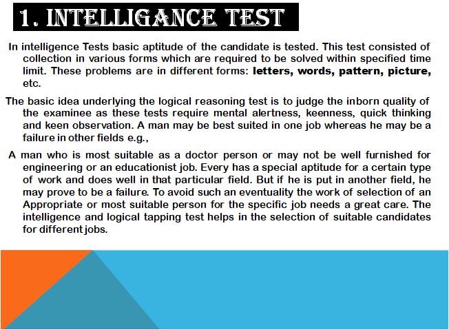 presentation on intelligence test