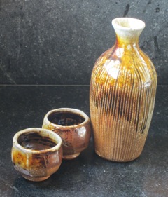 Sake Set wood-fired with Dark Horse Pottery