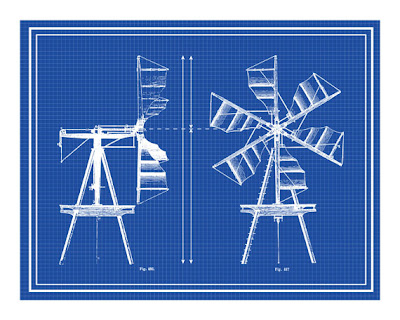 windmill blueprint poster