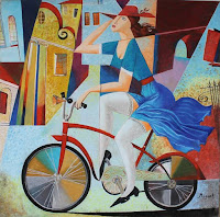 MUJER CON BICICLETA