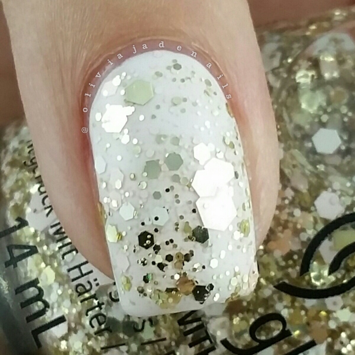 China Glaze Glitter Me This... (over Let's Chalk About This) swatched by Olivia Jade Nails