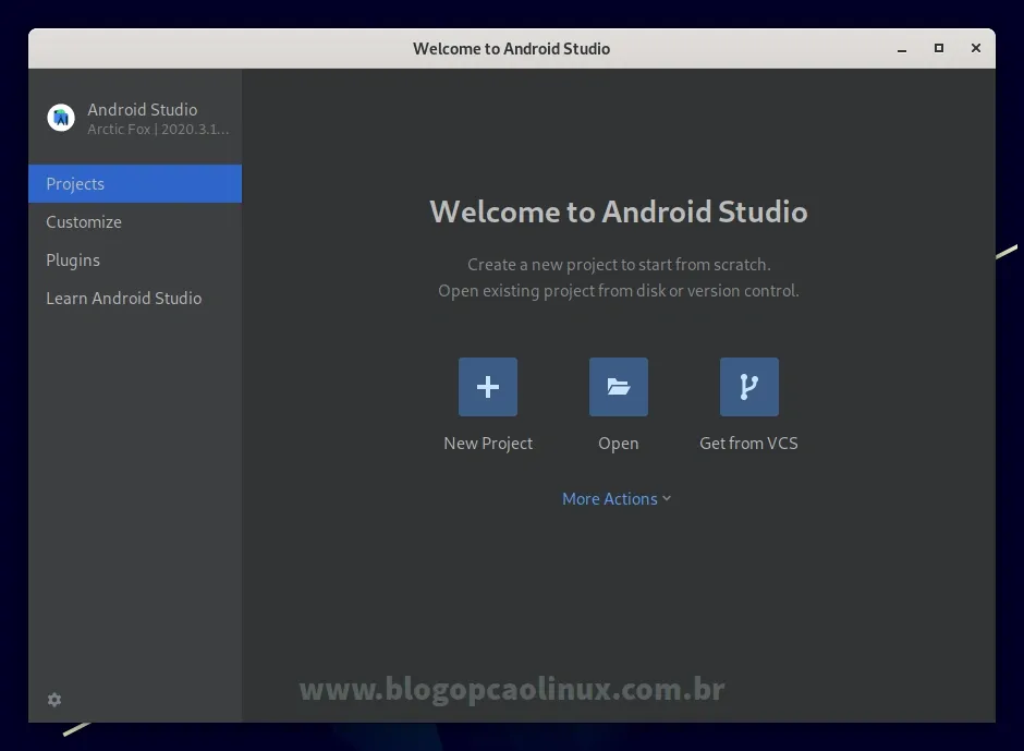 Android Studio executando no Debian 11 Bullseye
