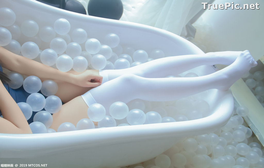 Image [MTCos] 喵糖映画 Vol.046 – Chinese Cute Model – Blue Monokini In Bathtub - TruePic.net - Picture-9