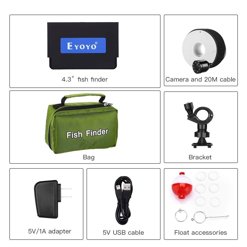 Eyoyo Portable Underwater Fishing Camera Fixed on Rod Underwater Video