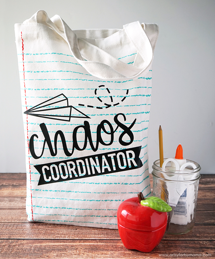 Chaos Coordinator Teacher Tote Bag with FREE Cricut Cut File! #CricutMade
