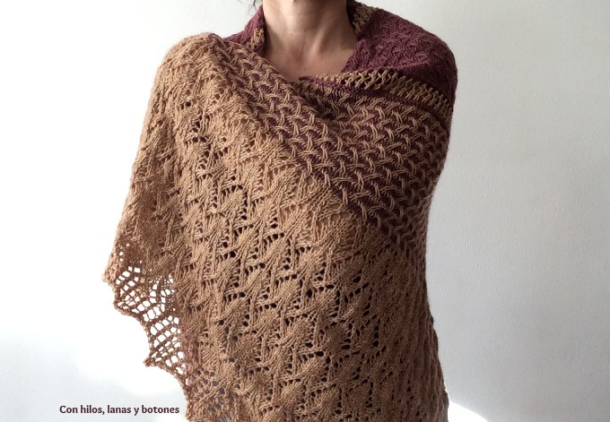 Con hilos, lanas y botones: Seeds and Spikes Shawl (patrón de André de Castro, @andreknits)