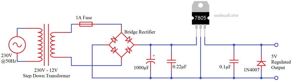 Ic 7805 Datasheet Rangkaian Fungsi Prinsip Kerja Studi Elektronika