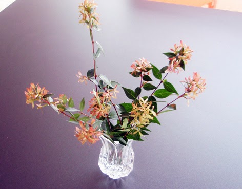Pequeño florero con ramitas de abelia