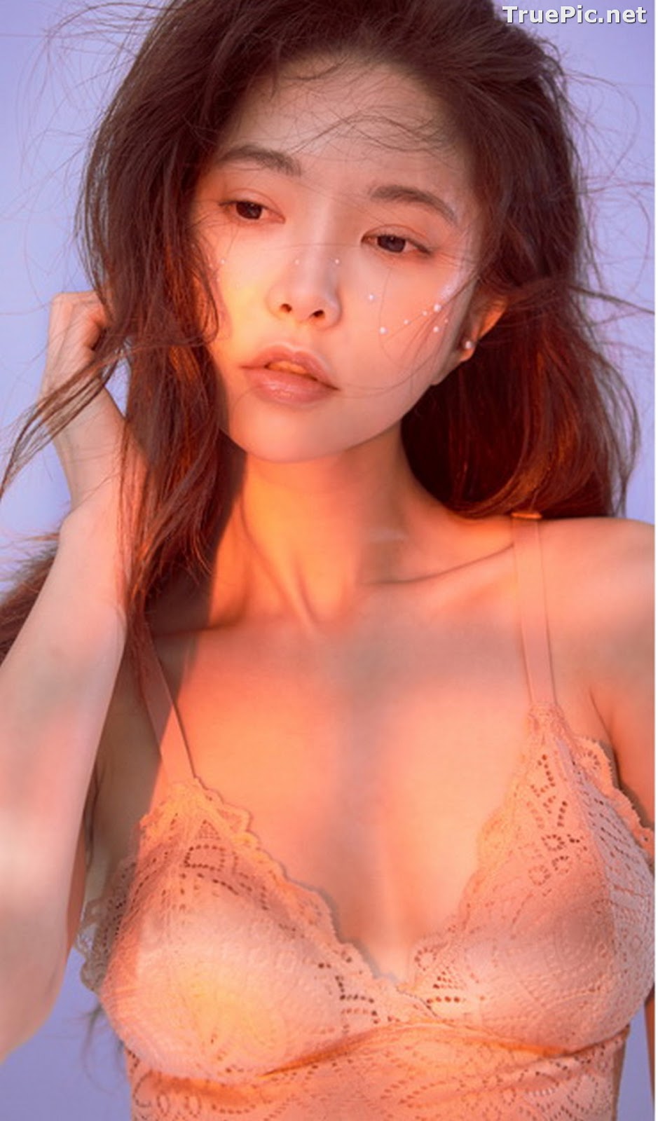 Image Korean Fashion Model - Park Soo Yeon - Salmon Pink Lingerie - TruePic.net - Picture-16