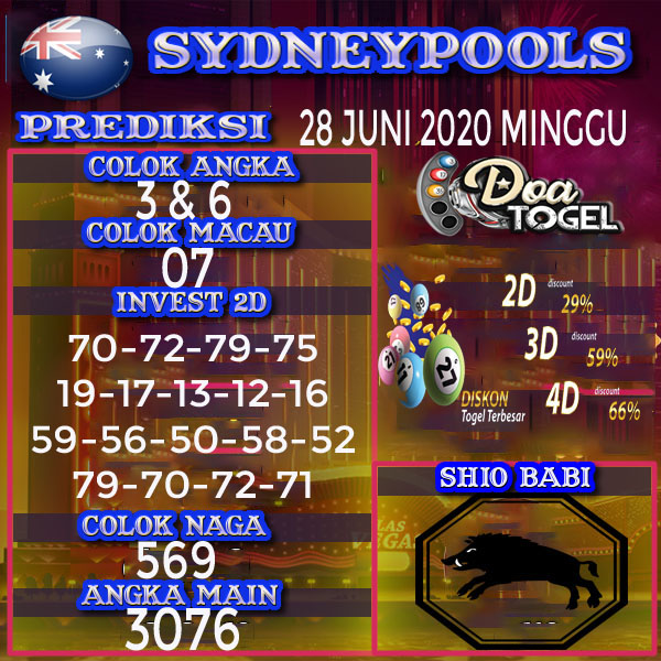 Prediksi Togel Sydney Jitu Minggu 26 April 2020 Prediksi