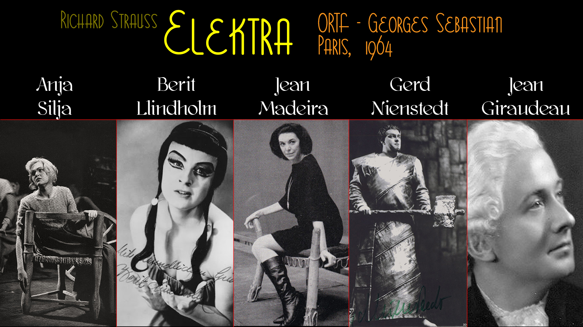 Strauss 'Elektra', ORTF France 1964 (Silja, Lindholm, Madeira, Nienstedt, Giraudeau)