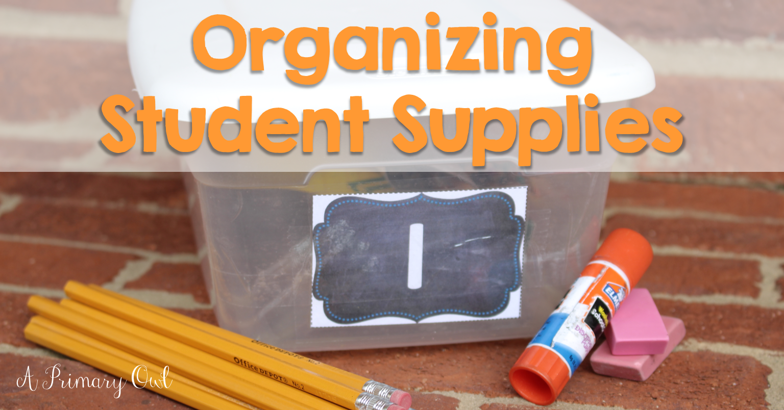 The Primary Peach Organizing Student Supplies