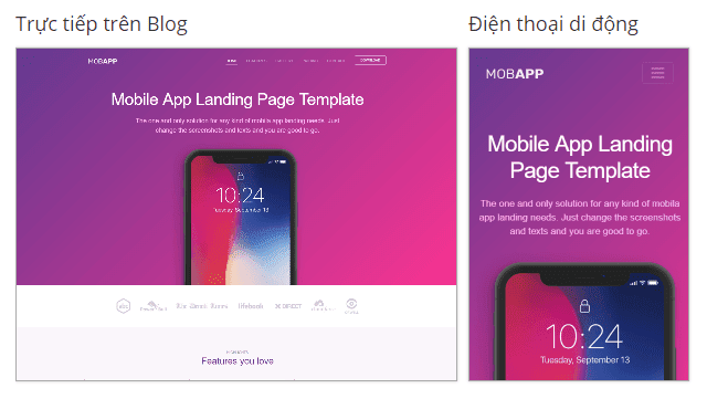 MobApp Landing Page Blogger Template