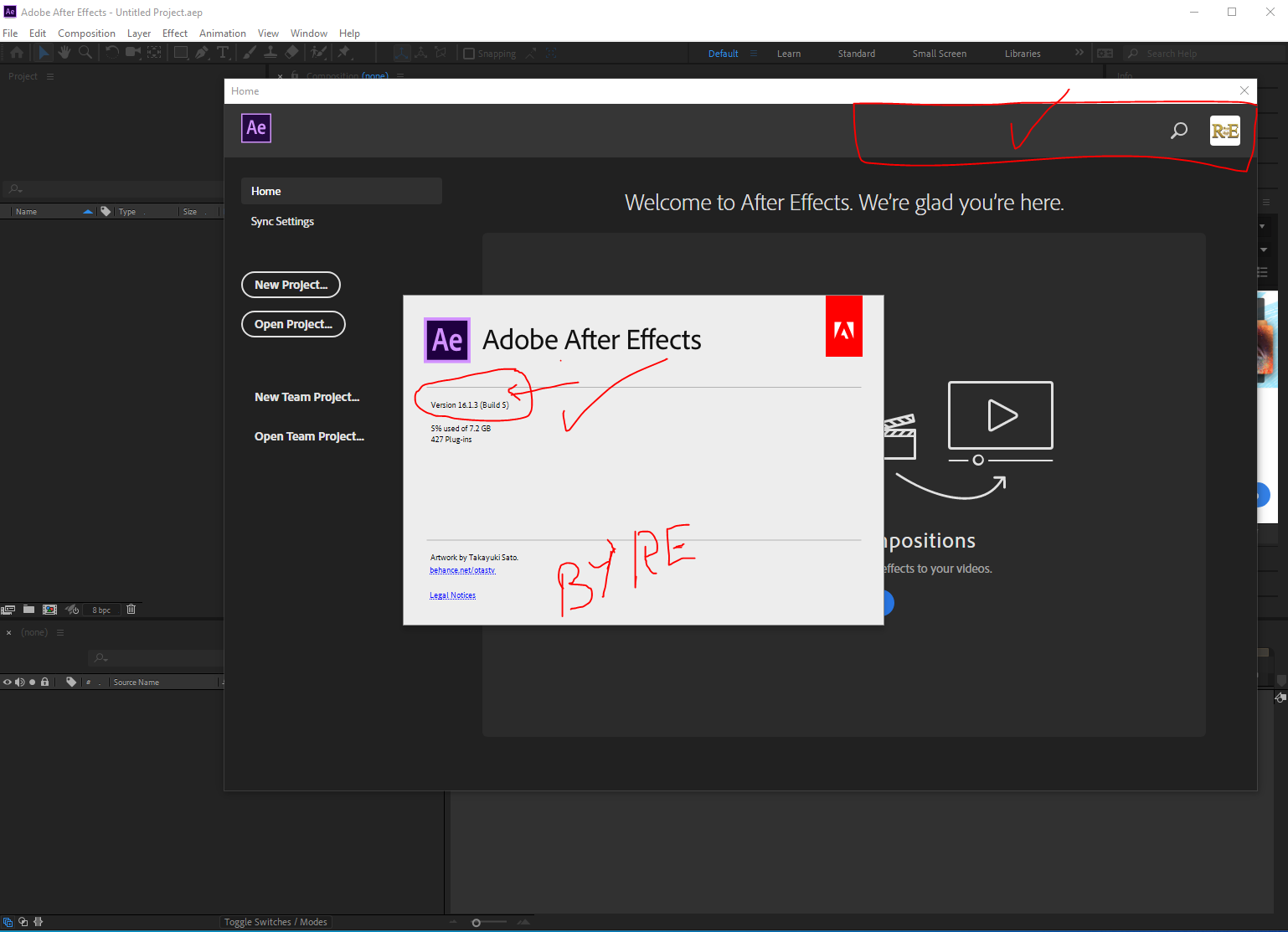 NewCrackAfterEffectsCC2019v16.1.3.564bit تفعيل افتر افكت احدث