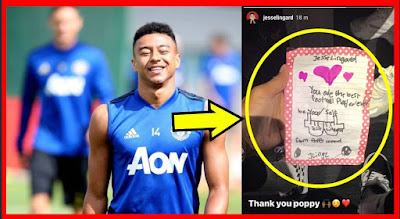 Jesse Lingard, gets an inspiration letter from his fan 