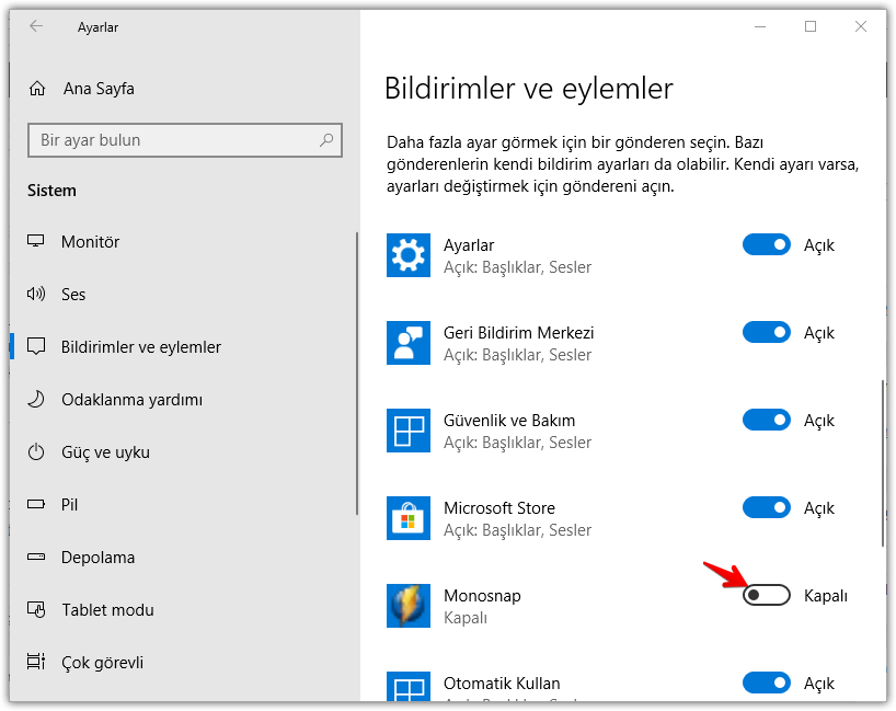 Windows 10'da Uygulama bildirimleri nasıl kapatılır 1 Ayarlar%2B2018 06 04%2B19.15.22