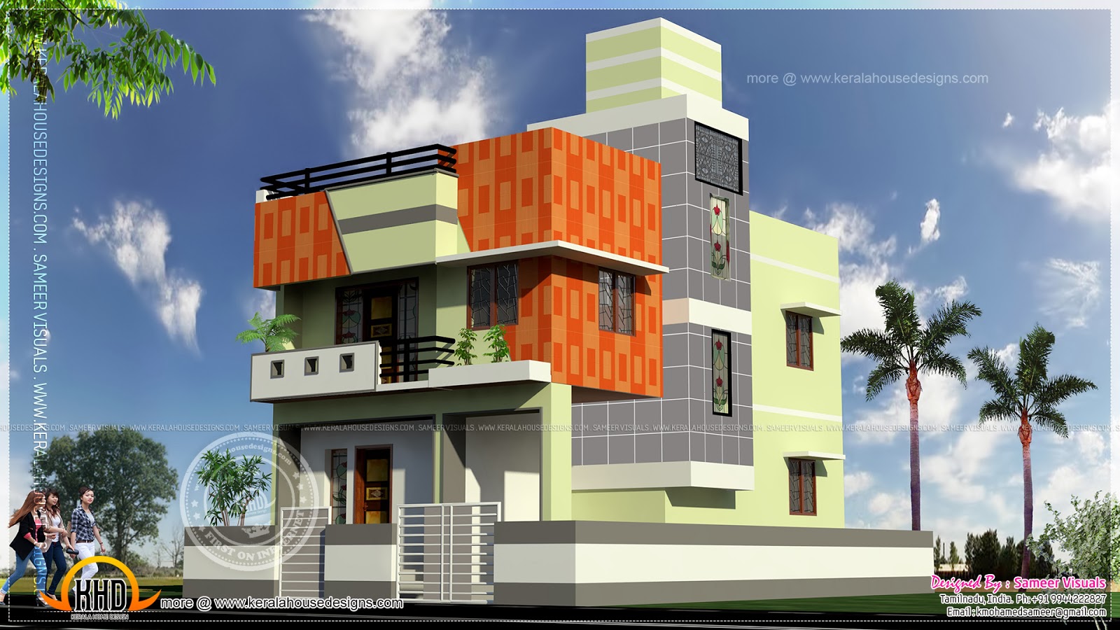 Tamilnadu style flat roof home house specification