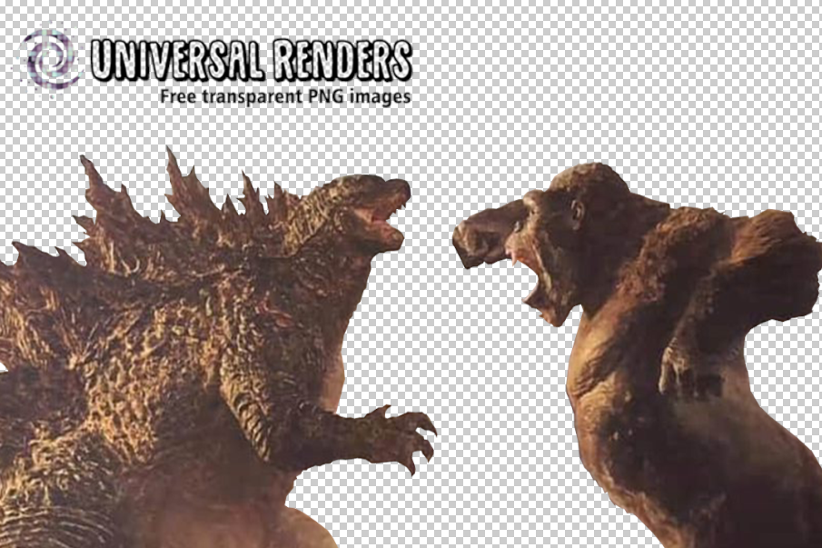 GODZILLA VS KONG NO BACKGROUND RENDER PNG - Universal Renders