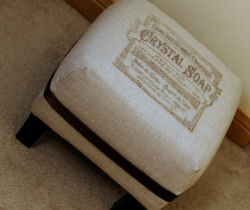 Vintage Footstool with Freezer Paper Transfer