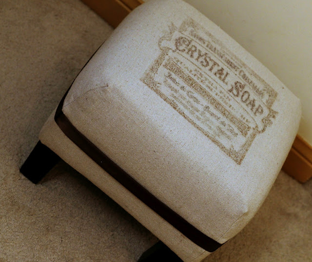 Vintage Footstool with Freezer Paper Transfer Vintage Footstool with Freezer Paper Transfer