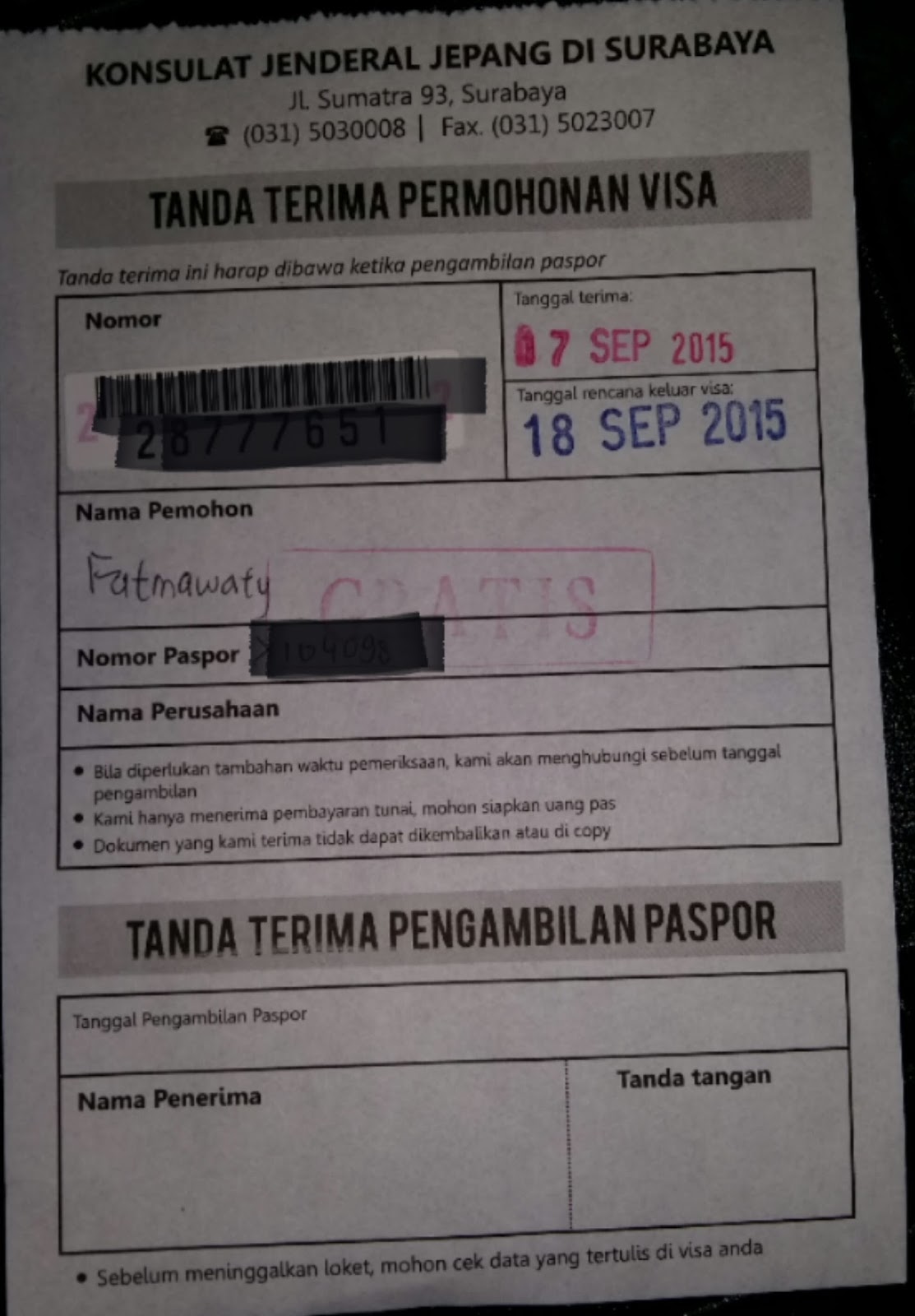 Registrasi VISA WAIVER JEPANG di Kantor Konsulat Jenderal Jepang