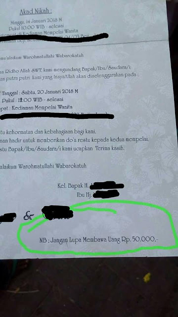 Berharap Balik Modal Mungkin ya, Undangan Pernikahan ini Berikan Syarat yang Unik Untuk Tamunya Berharap Balik Modal Mungkin ya, Undangan Pernikahan ini Berikan Syarat yang Unik Untuk Tamunya