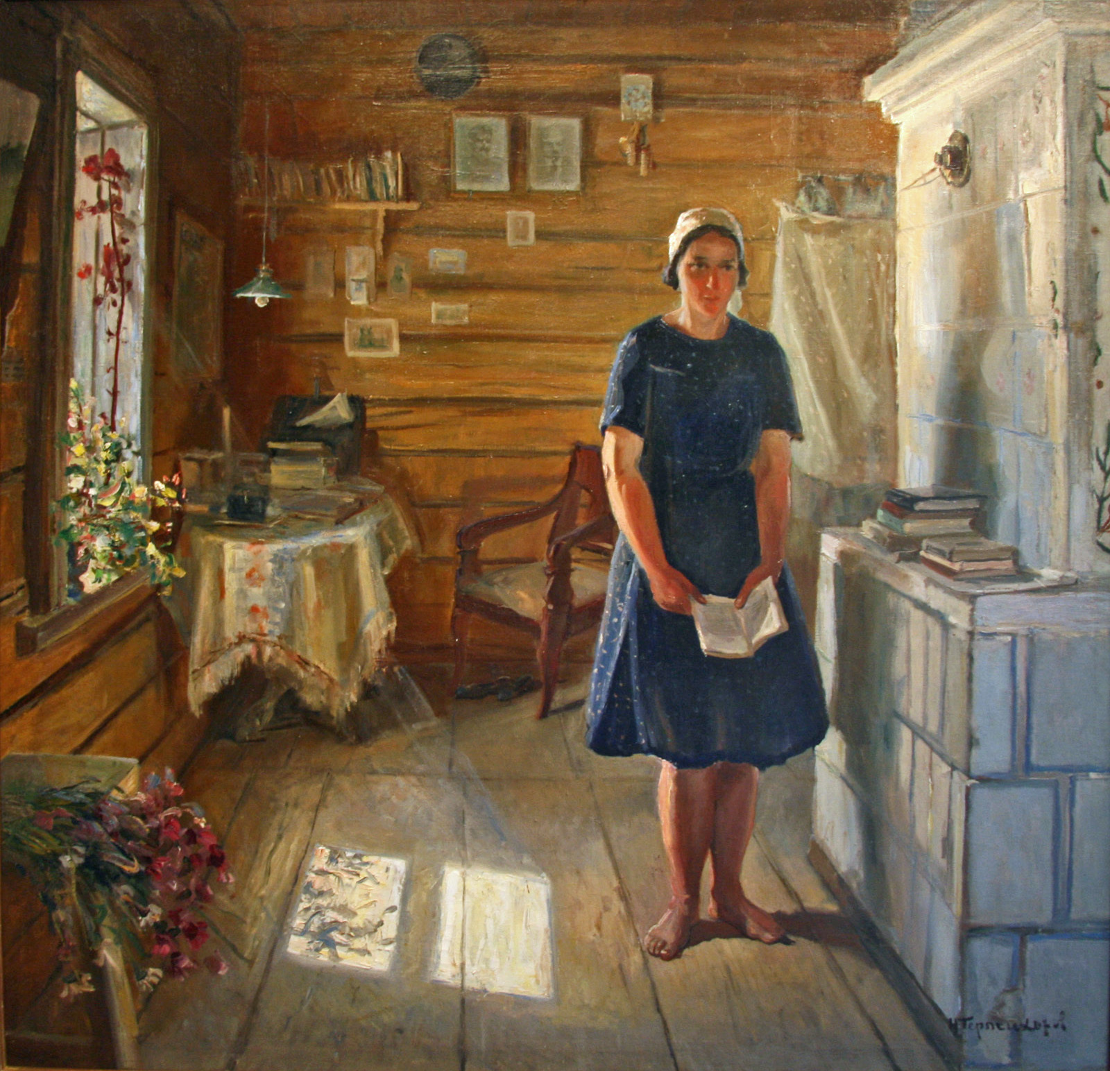 Деревенская женщина дома