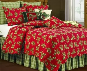 Twin Quilt, Holly Red