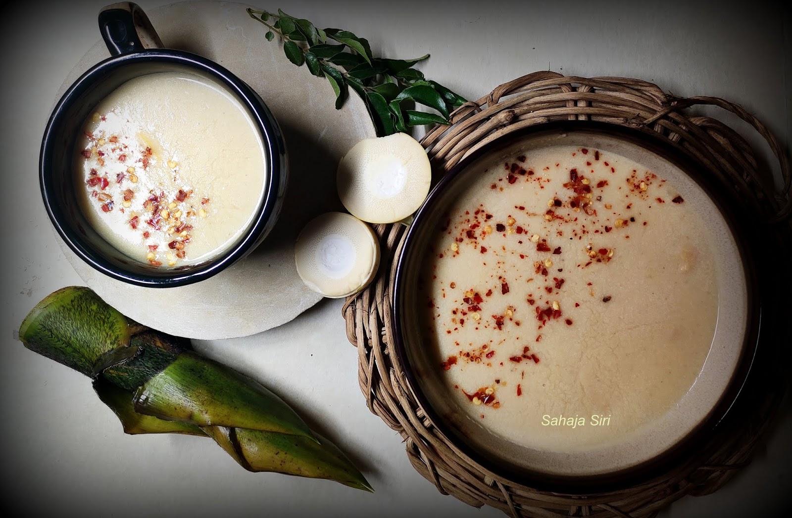 Vegan creamy bamboo shoot soup/ Kanile coconut milk soup
