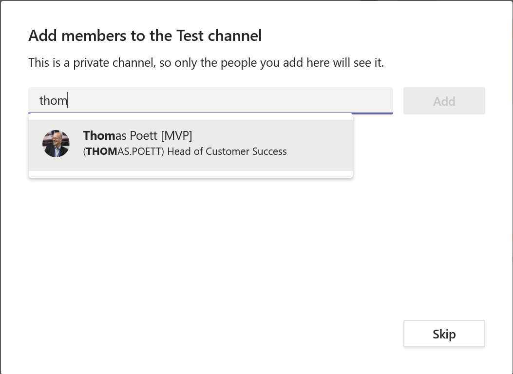 Private Channels in Microsoft Teams