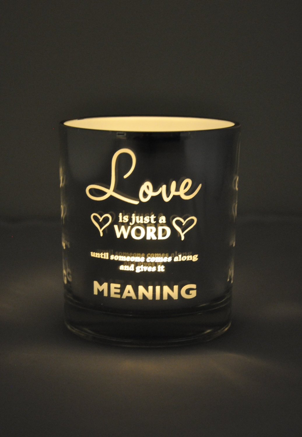 Emerald City Sisters ☽ ☾ Kahn Decor Candle Holder with Romantic Love Quote