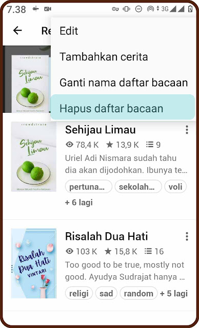 hapus daftar bacaan