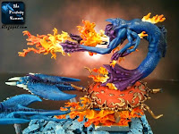 Chaos Daemons Burning Chariot of Tzeentch WiP 8 painting fire