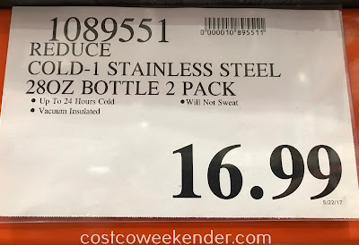 Deal for the Reduce Cold-1 Stainless Steel Insulated Bottle 2 pack at Costco