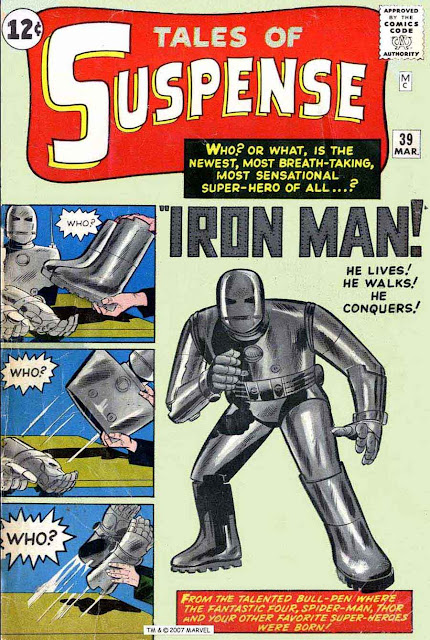 Tales of Suspense v1 #39, 1963 Marvel silver age comic book cover - 1st appearance Iron Man Tales of Suspense v1 #39, 1963 Marvel silver age comic book cover - 1st appearance Iron Man