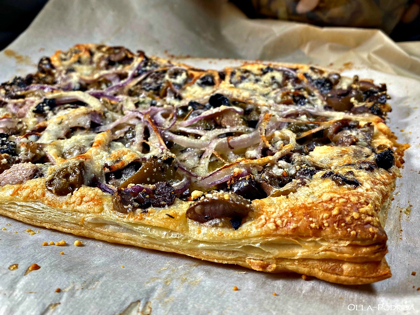 OllaPodrida Olive Parmesan Tart