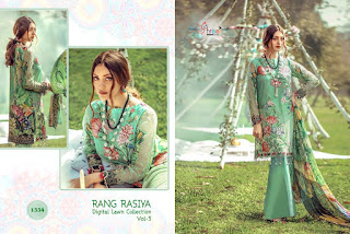 Shree Fab rang Rasia Digital Lawn Collection Vol 3 Pakistani Suits 