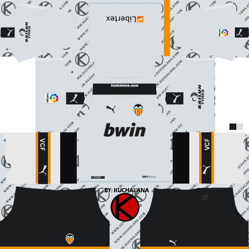 Valencia CF 2019/2020 Kit - Dream League Soccer Kits