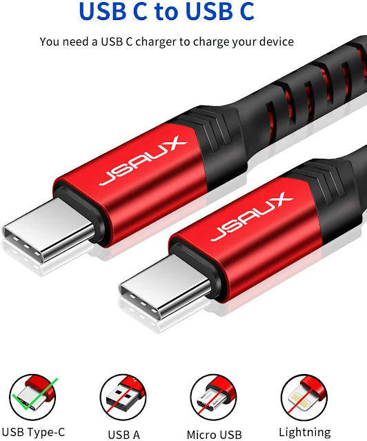 JSAUX câble USB typec 60W PD 3.0 pour recharge rapide