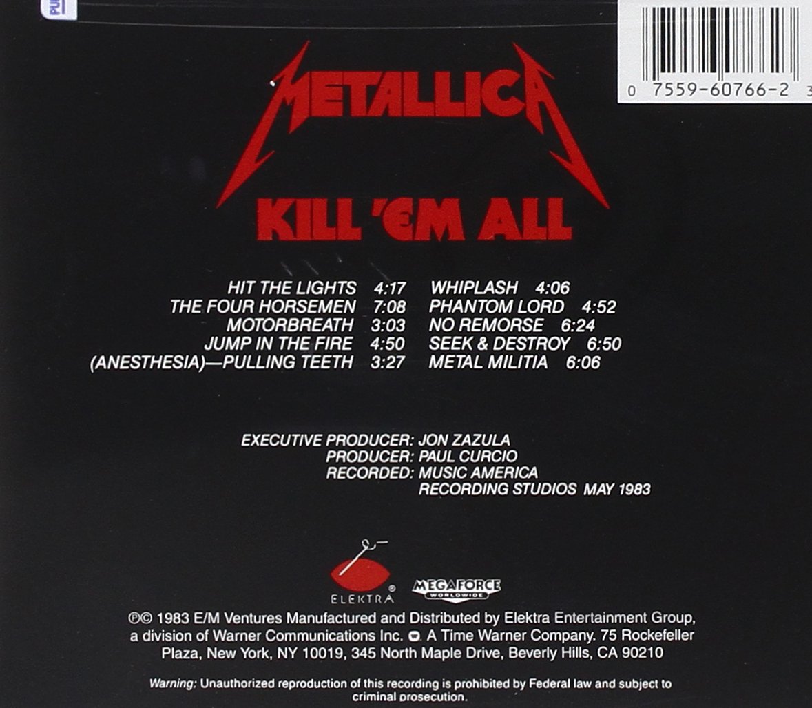 Classic Rock Covers Database Metallica Kill 'Em All (1983) Classic Rock Covers Database Metallica Kill 'Em All (1983)
