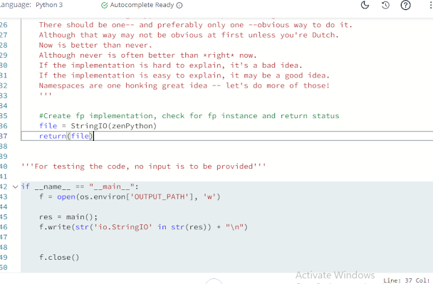 TechFreak Tej: Python Files Read the multi-line string zenPython as ...