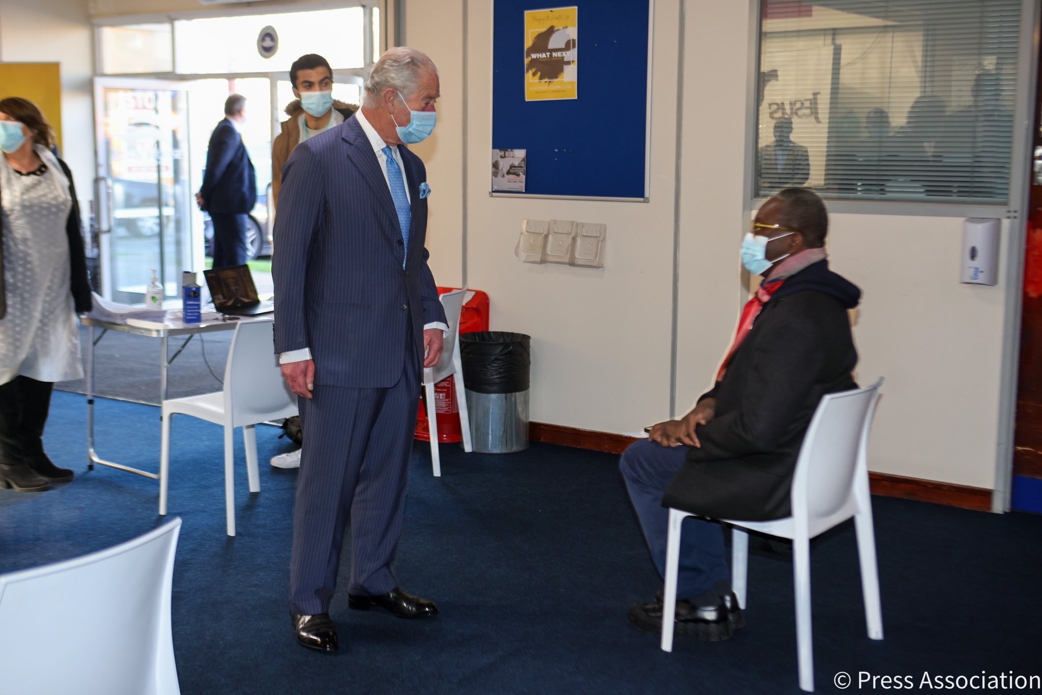 Earlier in the day, The Prince of Wales visited Jesus House in London, where a new NHS vaccine pop-up clinic has been put into action. Earlier in the day, The Prince of Wales visited Jesus House in London, where a new NHS vaccine pop-up clinic has been put into action.