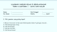 Soal Ulangan Kelas 3 Tema 6 Subtema 3 Dan 4 Sekolahdasar Net