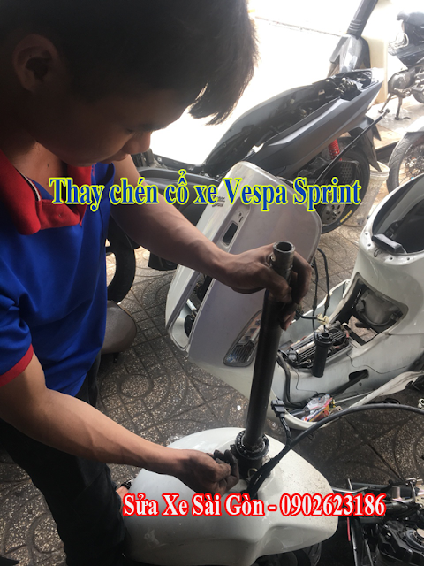 Sửa chữa, Thay chén cổ xe Vespa Sprint tại TpHCM