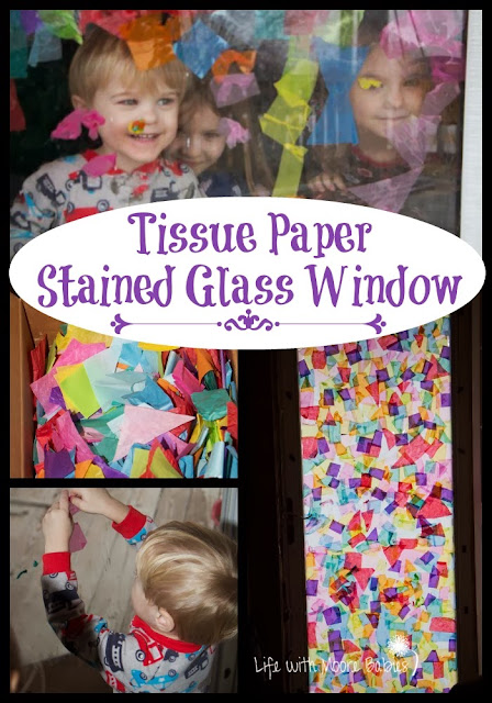 Kid-Made Tissue Paper Stained Glass Window
